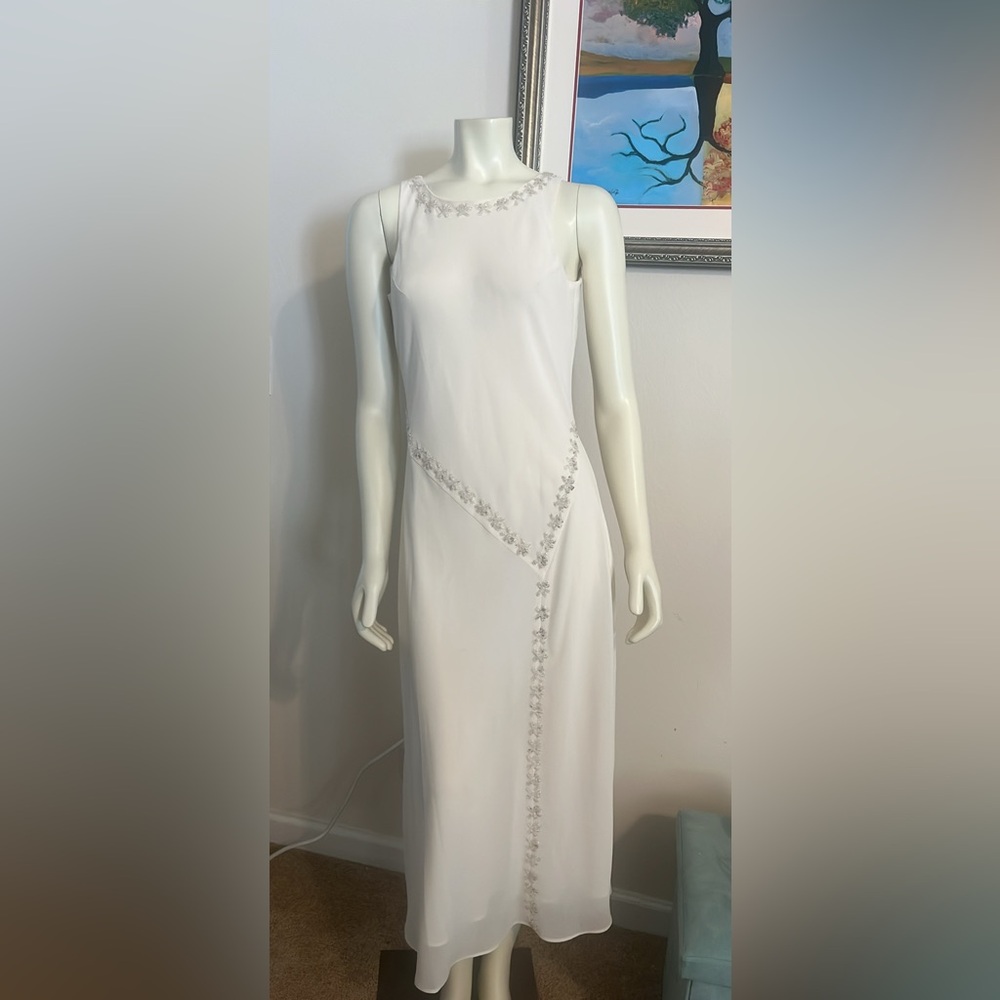 Elegant White Beaded Gown